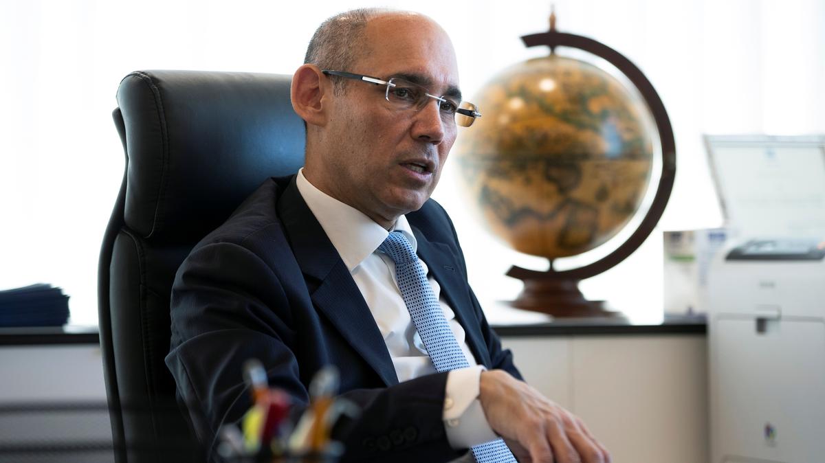 Bank of Israel Governor Amir Yaron gestures while he speaks during his interview with Reuters in Jerusalem June 16, 2020. Picture taken June 16, 2020. REUTERS/Ronen Zvulun