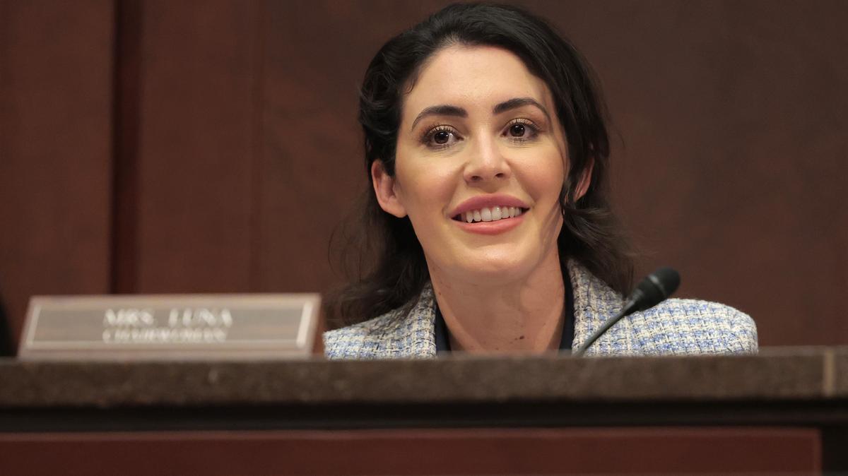U.S. Rep. Anna Paulina Luna, R-Fla., looks on during a House Oversight Subcommittee hearing at the U.S. Capitol on April 1, 2025, in Washington, D.C. (Anna Moneymaker/Getty Images/TNS)