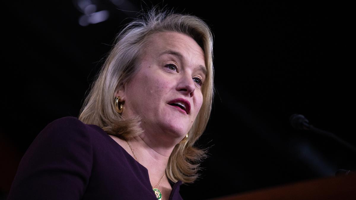 Rep. Nikki Budzinski, D-Ill., speaks during a press conference at the U.S. Capitol on Oct. 24, 2023, in Washington, D.C. (Anna Rose Layden/Getty Images/TNS)