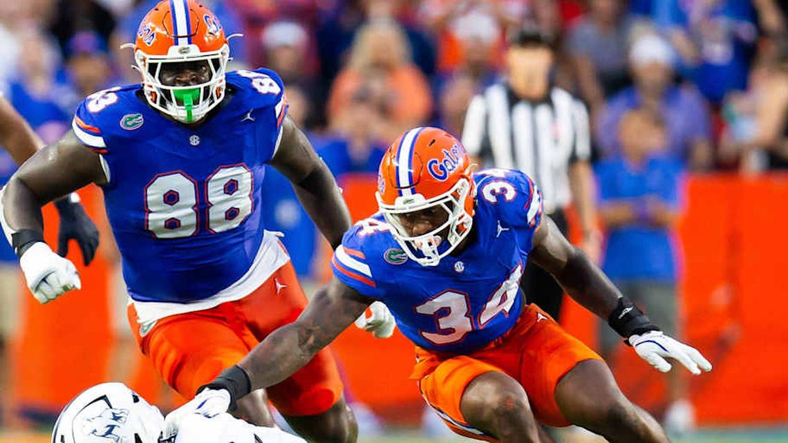  George Gumbs Jr. and Caleb Banks were two of Florida's seven selections in the 2026 NFL Draft. | Doug Engle/Gainesville Sun / USA TODAY NETWORK 