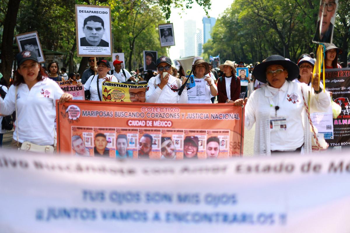 Collectives and families of the disappeared march on Mother's day asking for support in their fight against impunity in Mexico ahead of the 2026 FIFA World Cup, in Mexico City, Mexico May 10, 2026. REUTERS/Raquel Cunha