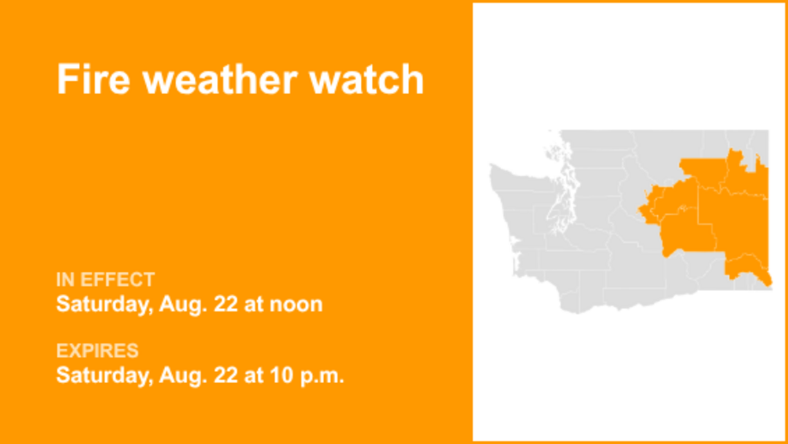 UPDATE: Eastern Washington under a fire weather watch Saturday - enhanced fire threat 