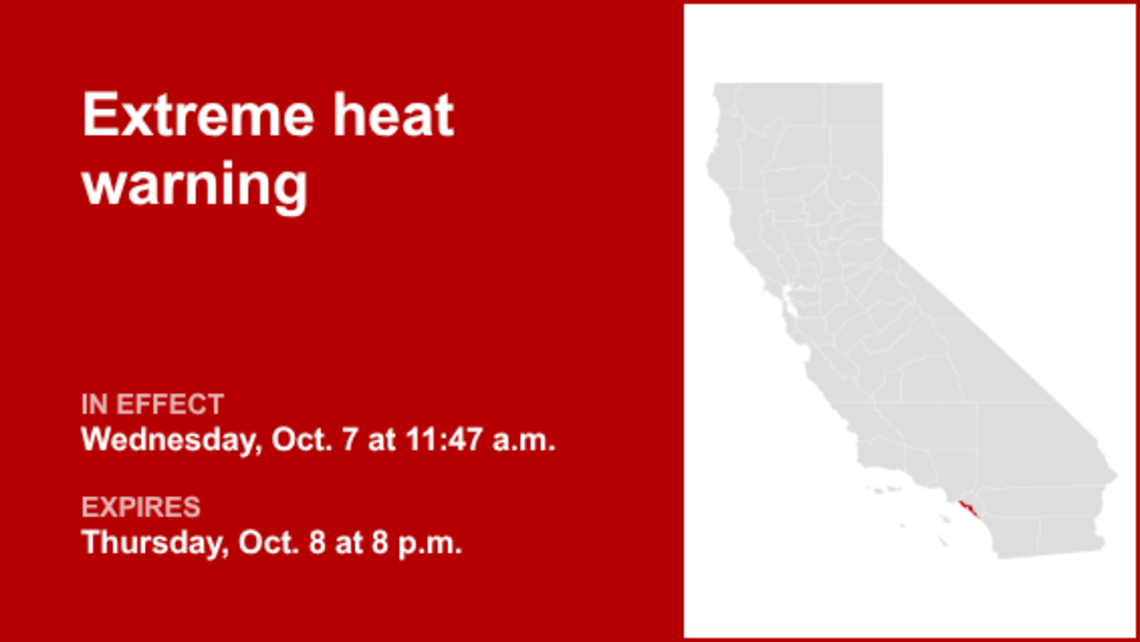 UPDATE: Extreme heat warning issued for Orange County Coastal until Thursday evening 