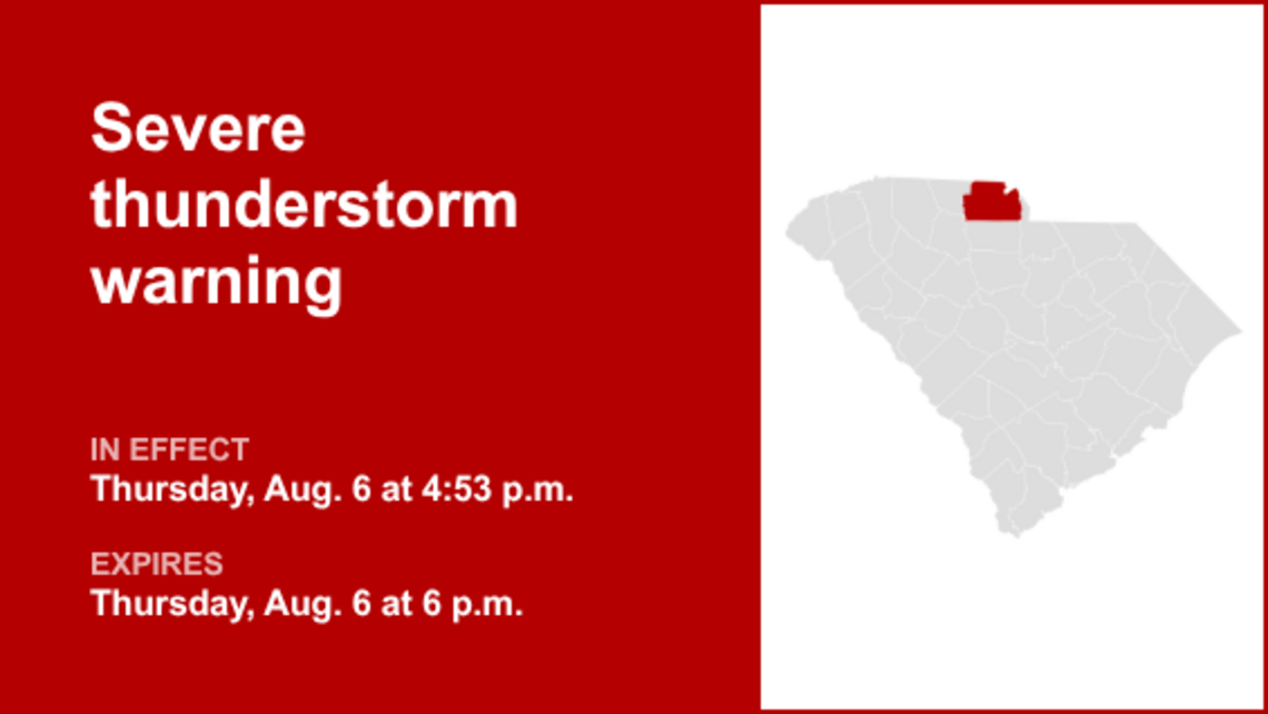 York County placed under a severe thunderstorm warning Thursday evening 