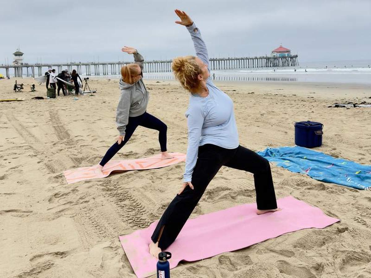  Private yoga on the beach in Huntington. Photo credit: Kim Orlando 