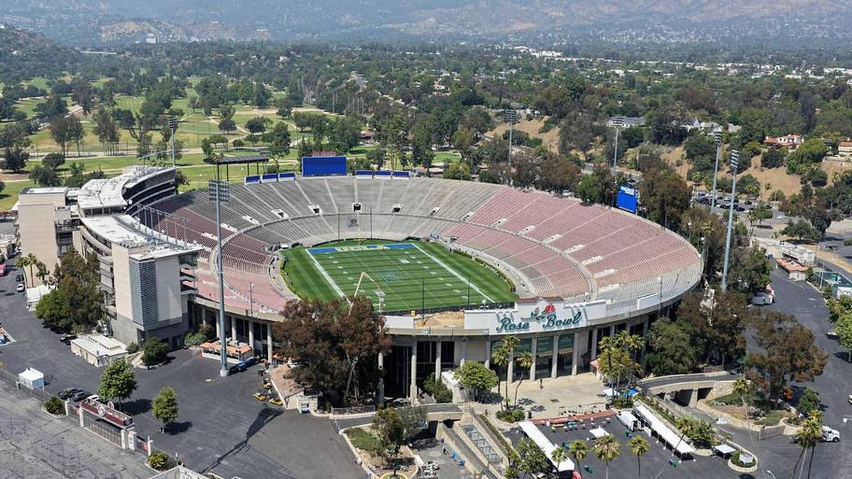  May 2, 2026; Pasadena, CA, USA; A general overall aerali view of the Rose Bowl. Mandatory Credit: Kirby Lee-Imagn Images | Kirby Lee-Imagn Images 