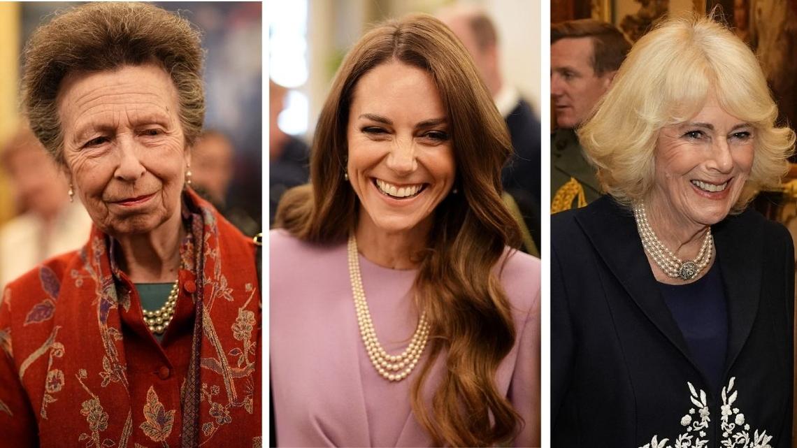Left: Princess Anne; Middle: Princess Kate; Right: Queen CamillaGetty