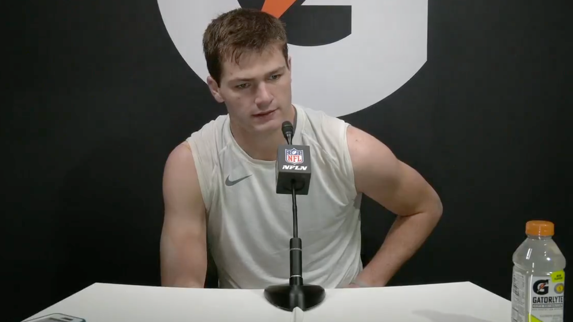  Drake Maye speaks after Super Bowl. 