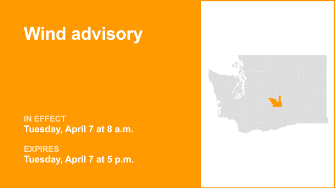 UPDATE: Wind advisory issued for Kittitas Valley until early Tuesday evening 