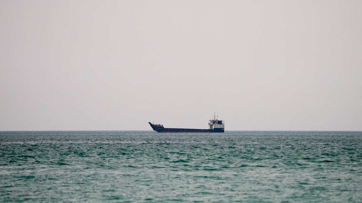 A vessel at the Strait of Hormuz, as seen from Musandam, Oman, June 29, 2026. REUTERS/Stringer