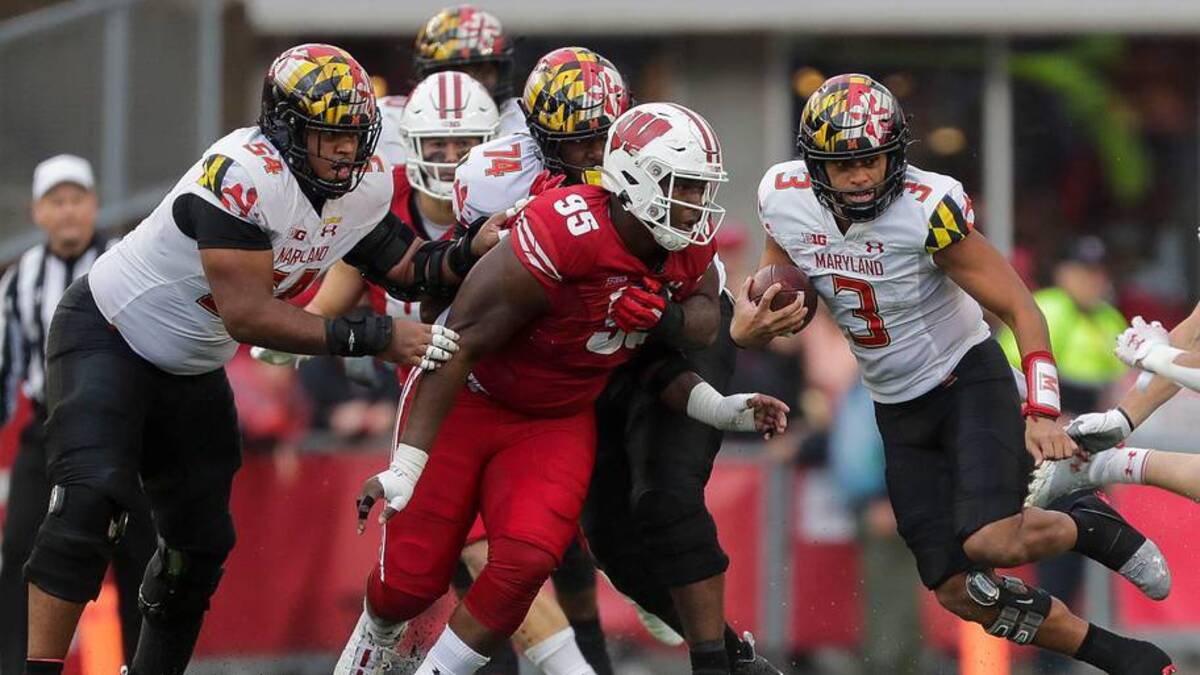  Maryland quarterback Taulia Tagovailoa (3) scrambles against Wisconsin on Saturday, November 5, 2022, at Camp Randall Stadium in Madison, Wis. Wisconsin won the game, 23-10.Tork Mason/USA TODAY NETWORK-Wisconsin Usat Wisconsin Vs Maryland Football 110522 2224 Ttm | Tork Mason / USA TODAY NETWORK 