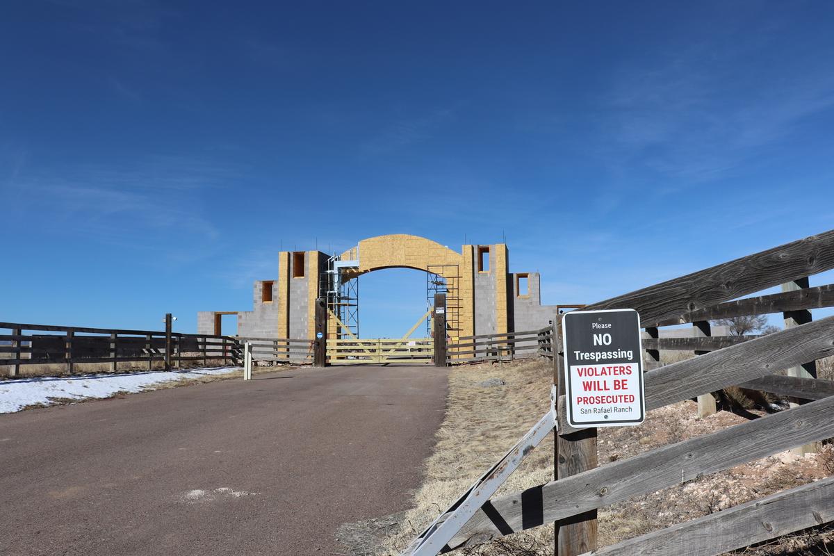  The entrance of the San Rafael Ranch, which was previously owned by Jeffrey Epstein and called the Zorro Ranch, on January 31, 2026, near Stanley, New Mexico. 