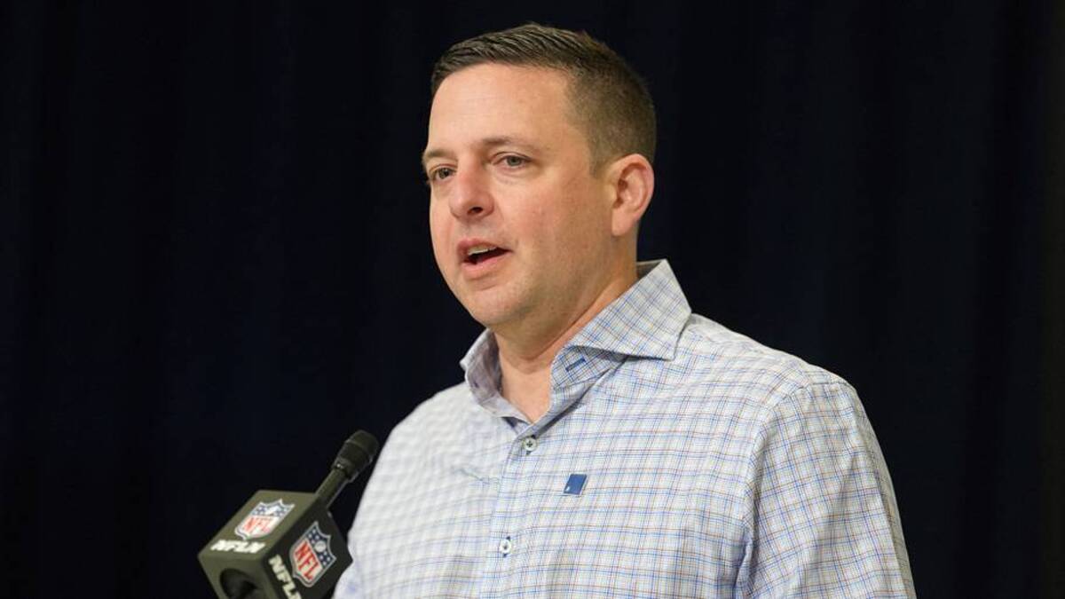  Feb 24, 2026; Indianapolis, IN, USA; New England Patriots general manager Eliot Wolf speaks at the NFL Scouting Combine at the Indiana Convention Center. Mandatory Credit: Kirby Lee-Imagn Images | IMAGN IMAGES via Reuters Connect 