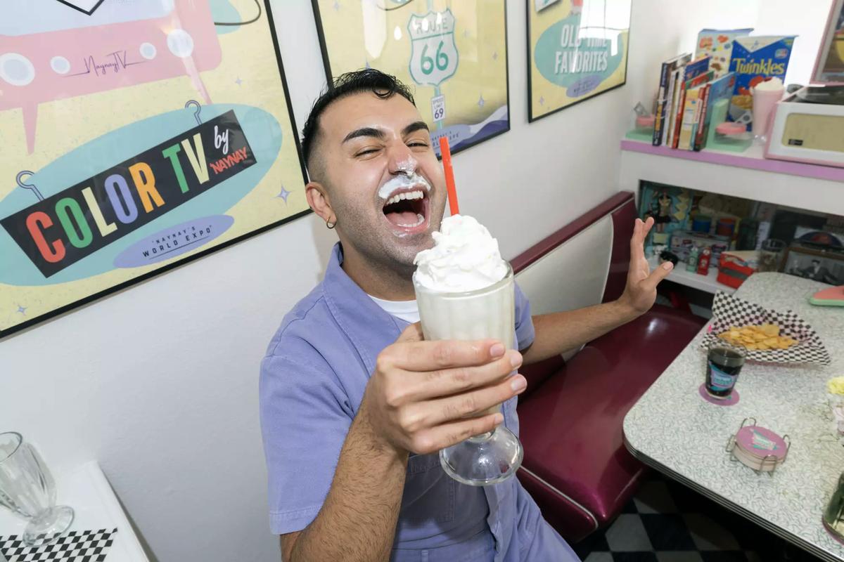 Brandon Shahniani’s Montrose townhome is full of specific time-capsule moments that bring him joy such as his 1950s-style diner.