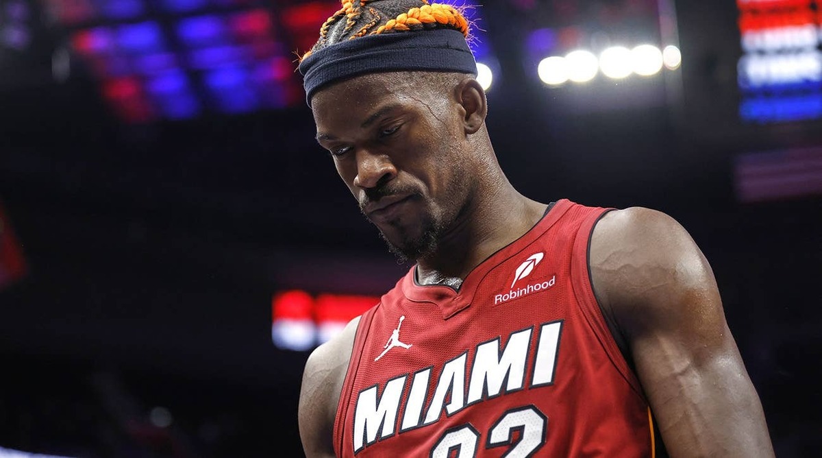  Miami Heat forward Jimmy Butler walks off the court after a game against the Detroit Pistons at Little Caesars Arena. Rick Osentoski-Imagn Images