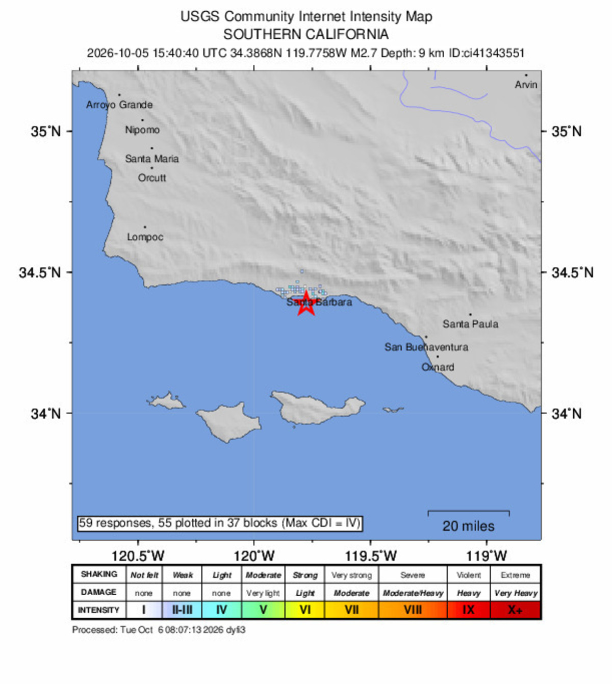 Update: 2.7 magnitude earthquake reported near Goleta, CA on Oct. 5 ...