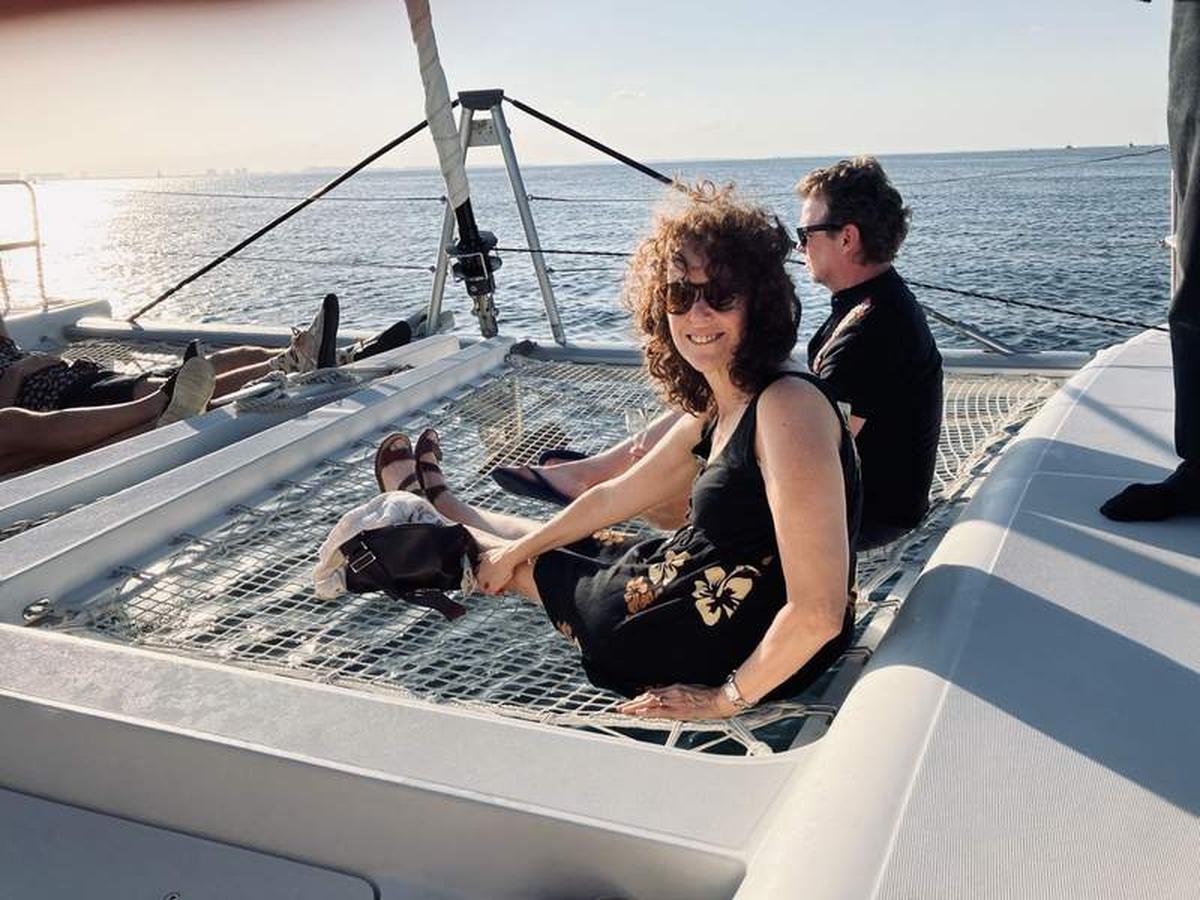  Watching the sun set on a private catamaran, over the aquamarine Caribbean water. Photo credit: Merle Rosenstein 