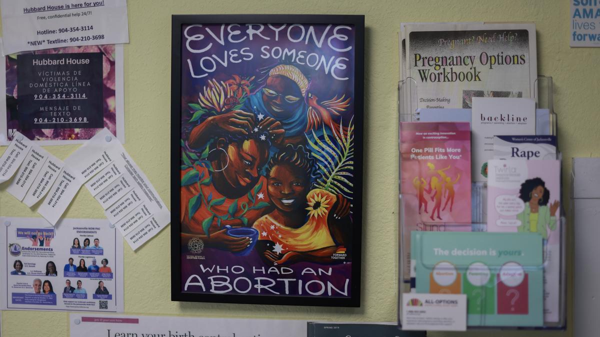 Women’s Clinic Prepares For Enactment Of Florida’s New Restrictive Abortion Law. Supportive messages hang on a wall of the group counseling room in the A Woman's Choice of Jacksonville clinic, which provides abortion care on April 30, 2024, in Jacksonville, Florida. 