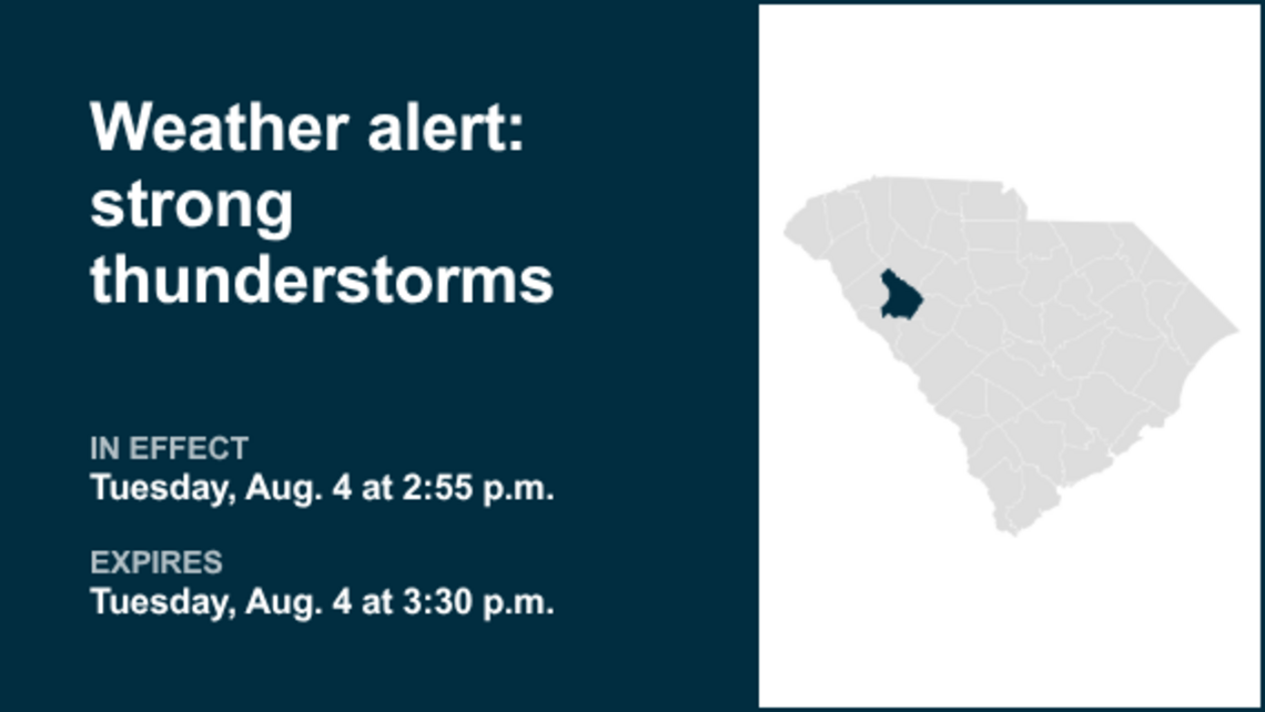 Thunderstorms with pea-sized hail in Greenwood County Tuesday, says the NWS 