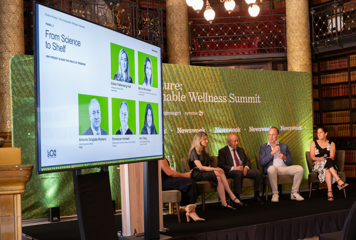  A group of high-profile executives discuss how they have changed their way of doing business around climate responsibility during Newsweek’s Farm to Future: The Sustainable Wellness Summit event. 