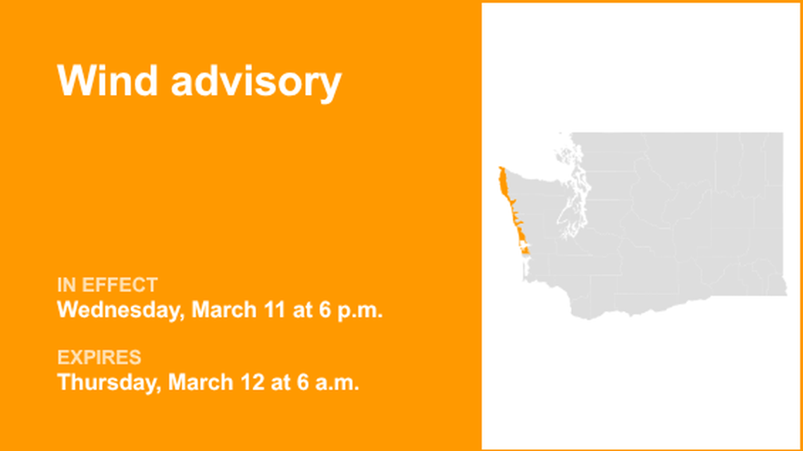 UPDATE: Northern Washington Coast and Grays Harbor County Coast under a wind advisory 
