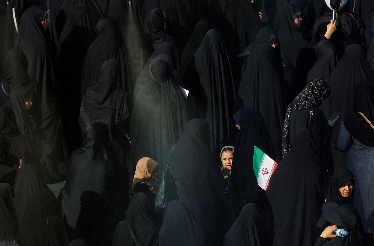 People attend a public farewell ceremony to pay their respects to late Supreme Leader Ayatollah Ali Khamenei, who was killed on February 28 in Israeli and U.S. airstrikes, at the Imam Khomeini Grand Mosalla, in Tehran, Iran July 4, 2026.  REUTERS/Murad Sezer
