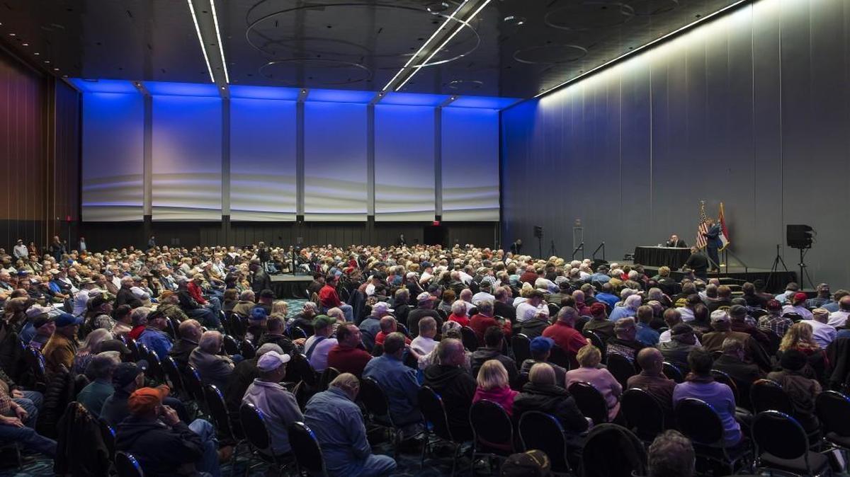 Approximately 1,000 Teamsters union workers and retirees filled a meeting room at Bartle Hall to capacity on Tuesday evening at a U.S. Treasury event to air complaints about proposed cuts to pensions from the Central States Pension Fund.