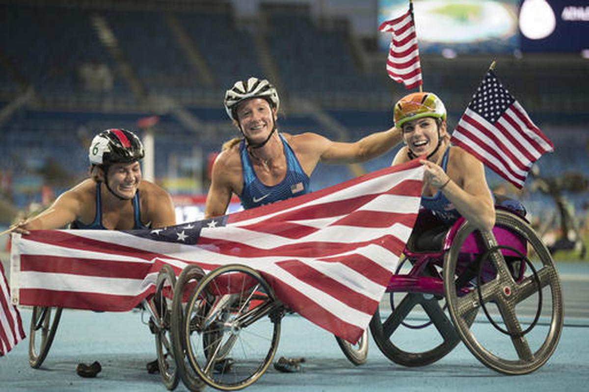 Chelsea McClammer, left, won the silver at the 2016 Paralympic Games in Rio de Janeiro, Brazil, in 2016.