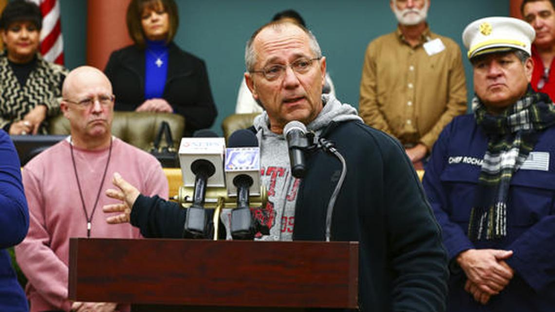 Former Corpus Christi Mayor Dan McQueen speaks at a news conference on Dec. 18, 2016. McQueen, who resigned as mayor after 37 days, is now running for U.S. Senate in Missouri.